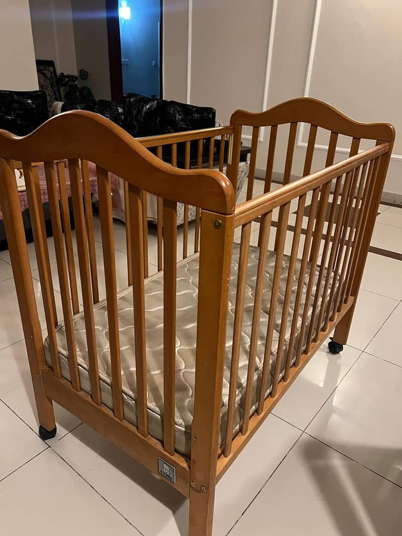 Unused IKEA Wooden Baby Bed/Crib With Thick Mattress 3