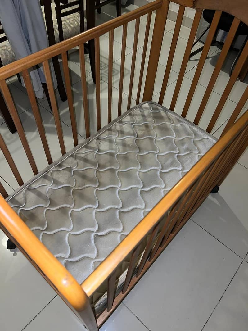 Unused IKEA Wooden Baby Bed/Crib With Thick Mattress 4