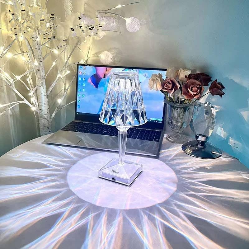 Crystal Lamp,Large Size LED Touch Lamp, Bed Headlight,3Lighting Colors 14