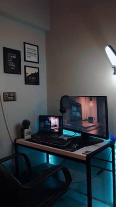 Decent White Gaming Table with Led Lights