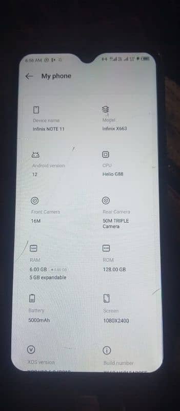 infinix note 11  6ram 128 rom 0