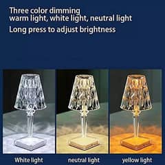 Large Size Crystal Lamp,LED Touch Lamp,Bed Headlight,3 Lighting Colors