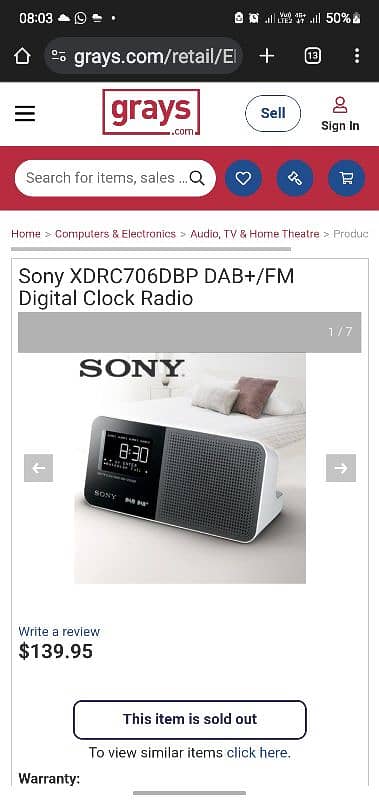 SONY RADIO FM With Clock Japan Made 7