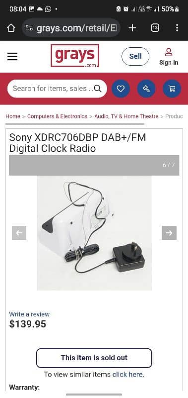 SONY RADIO FM With Clock Japan Made 8