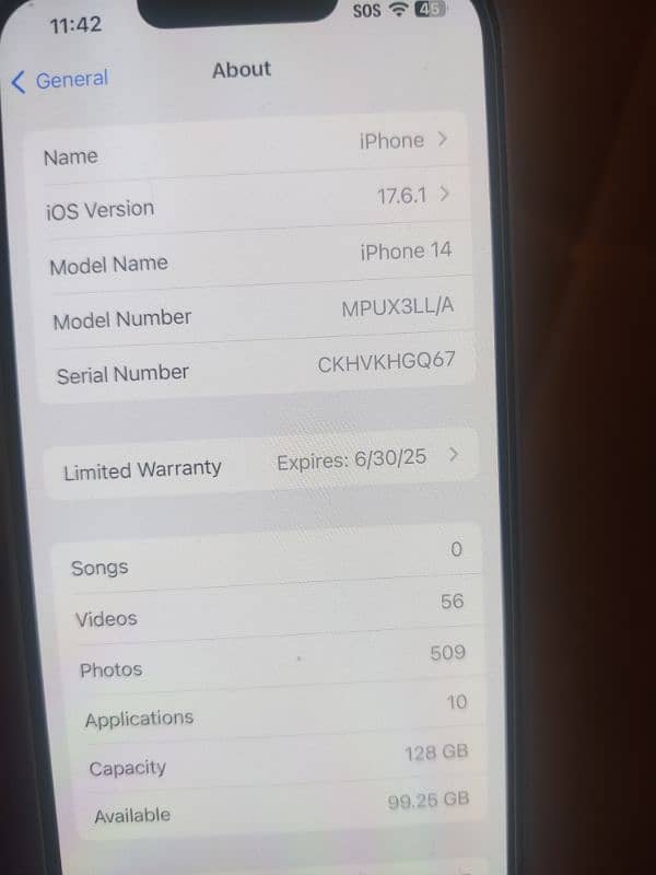 iPhone 14 jv 128 gb 8