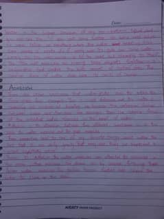 Handwritten assignment work