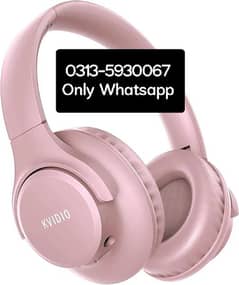 kivido Bluetooth pink headphones 65 hrs battery microphone headset