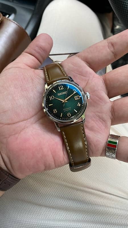 seiko Presage Cocktail time 38mm Srpe45j1 mockingbird emerald green 1