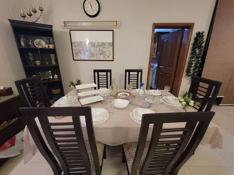 Dining Table- Glass Top with 6 Chairs 4