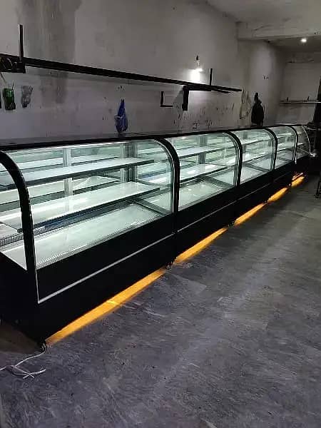 bakery display counter for sale / Sweet counter/ cake chillar 12