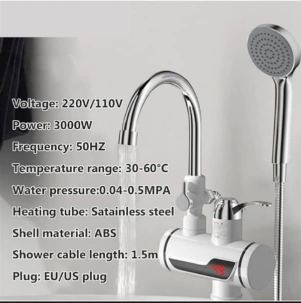 Electric Hot Water Heater Faucet Kitchen Instant Heating Tap Water 4