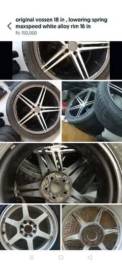 vossen 18 inch alloy rims and 16 inch white