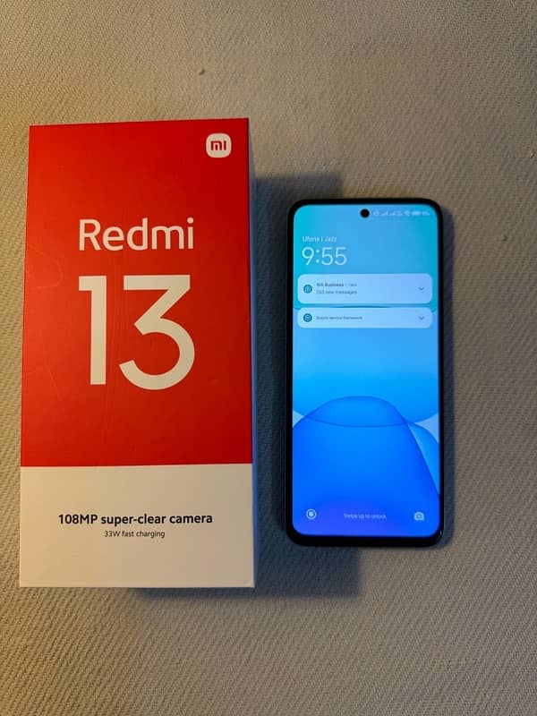 Redmi 13 Sandy Gold Complete box 1