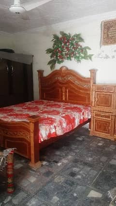 King Bed with side Table, Singhar Shesha, Bartan Almari, Iron Table