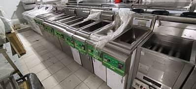 shawarma counter havy duty+fryer we hve pizza oven fast food machiner