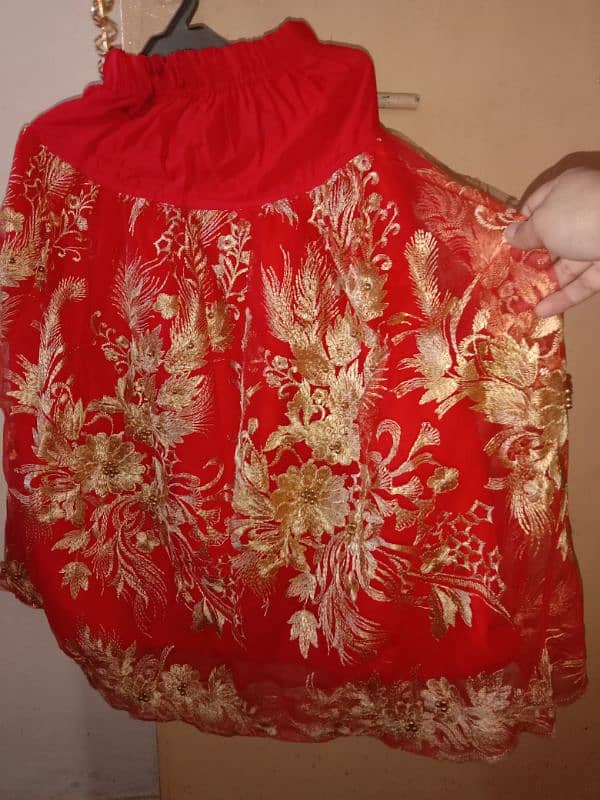 Beautiful Lehnga in red and skin colr. . . . only 1 time use 1