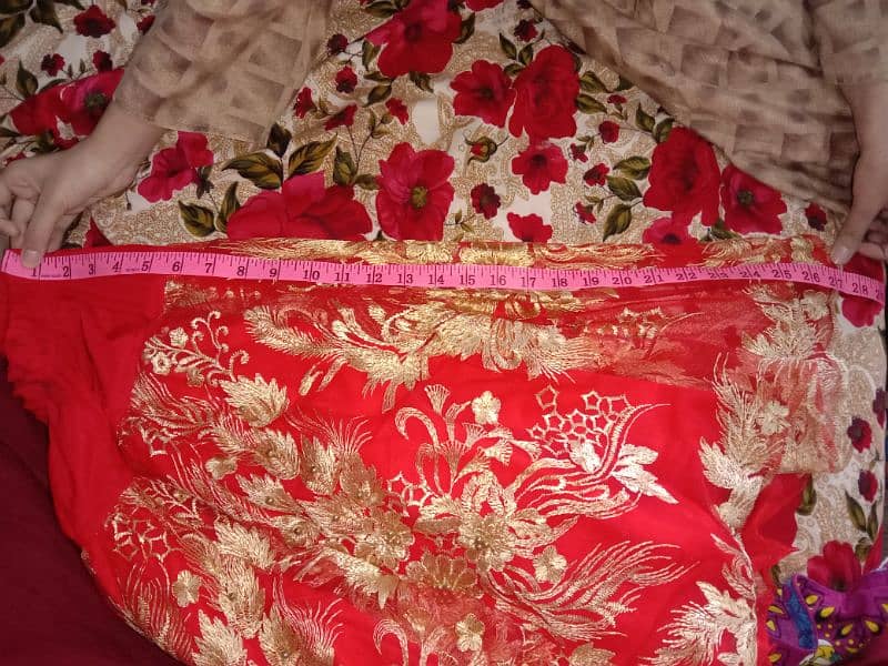 Beautiful Lehnga in red and skin colr. . . . only 1 time use 5