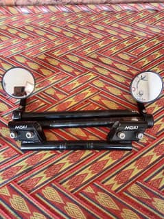 bar end mirrors   3 piece handle moxii.  bracket.  safety rod