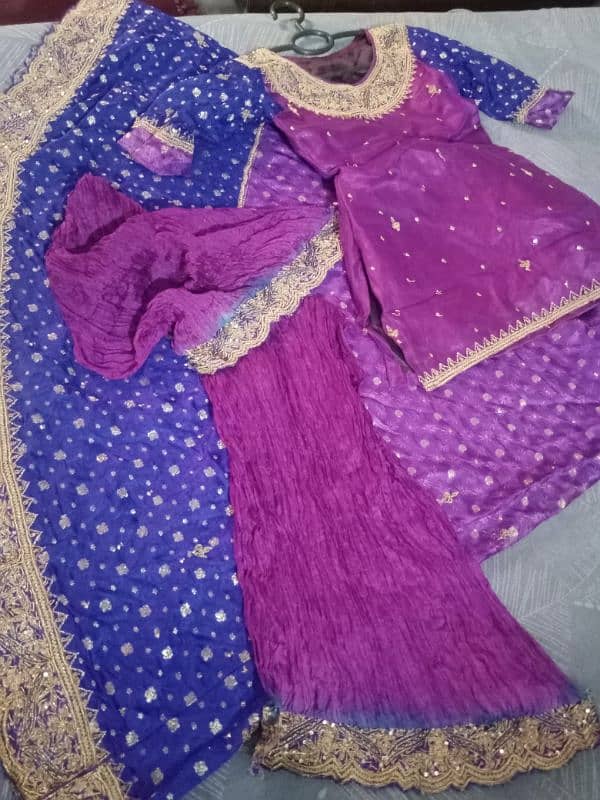 baby girl frock and saari banarsi hand work saari 5