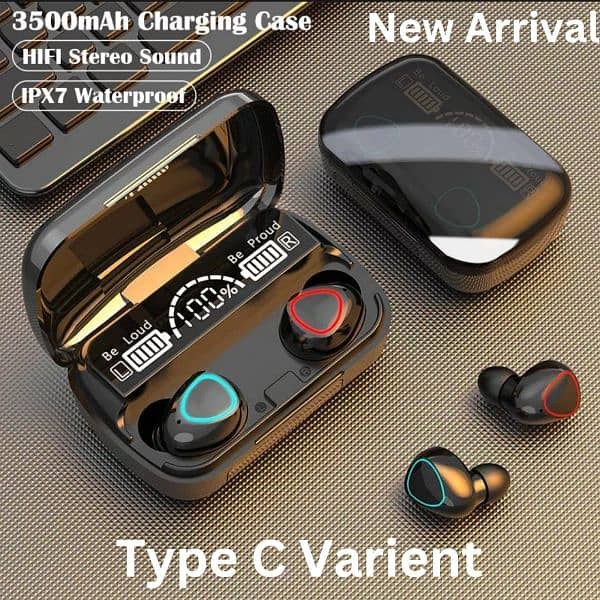 M10 Earbuds bluetooth 5.3 type C variabt TWS 7