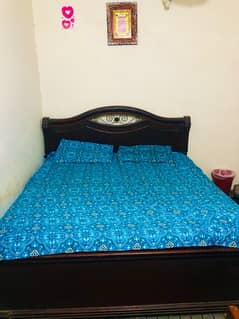 pure wood bed with spring mattress 0