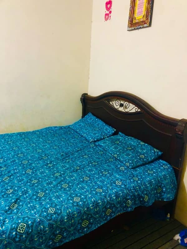 pure wood bed with spring mattress 2