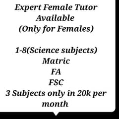 Expert Female Tutor