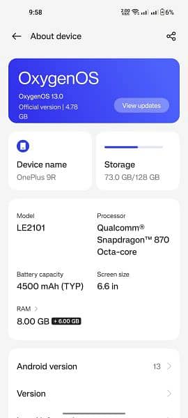 OnePlus 9R snapdragon 870 4