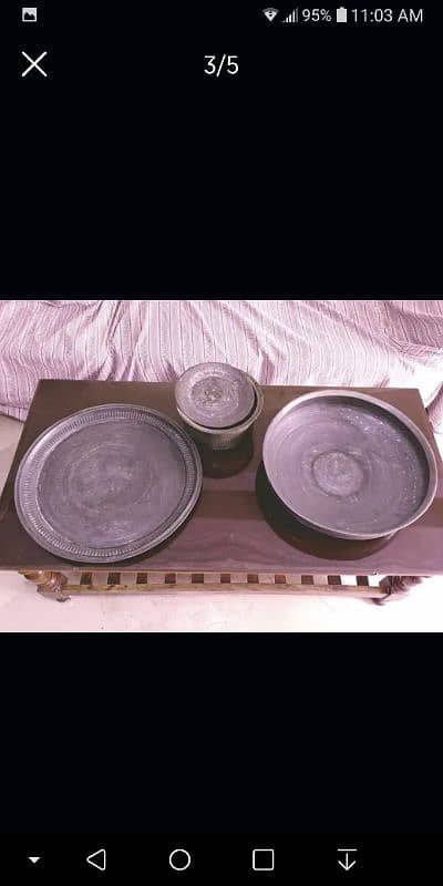 pure copper antique pots and tray 0