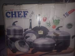 Chef Non Stick Kitchen Set 15 Pcs Cookware Set, tawa, casserole . .