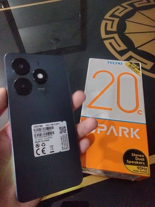 tecno spark 20c with box and charger condition 10/10 1