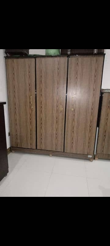 IRON ROD BED AND WARDROBE  WOODEN 1