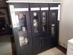 Beautiful Farmica 4 door cabinet showcase with one drawer and cabinets