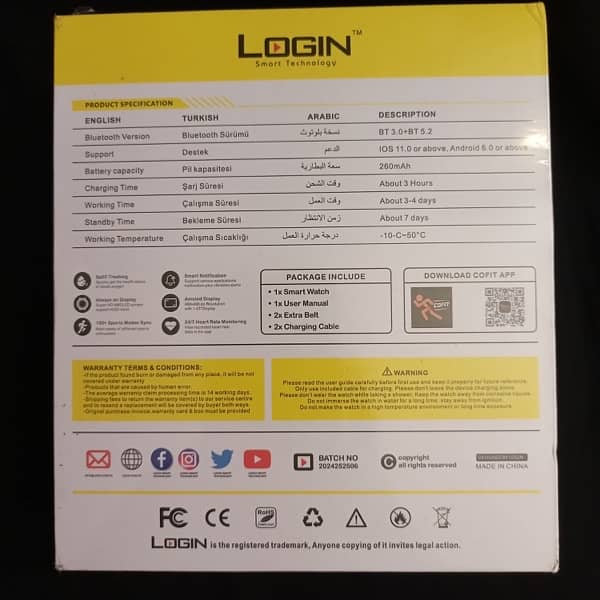 LOGIN LT-W1 Luxe Smartwatch 3