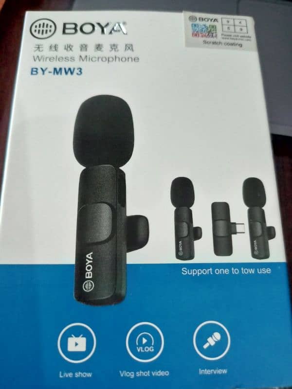 BOYA DUAL WIRELESS MICROPHONE BY-MW3 ~ TYPE C AND IOS 0