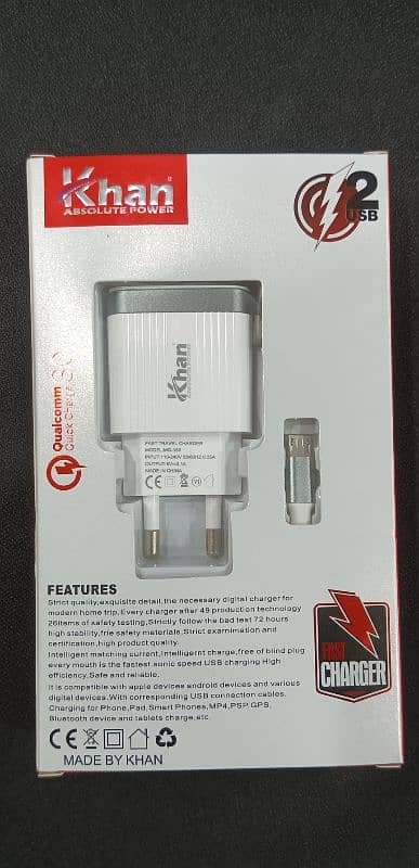 fast charging. two USB micro charger. full original 1