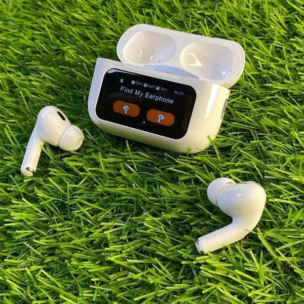 A9 Pro Touch Screen Display (Bluetooth 5.0]-ANC/ENC wireless earbuds. 0