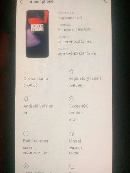 oneplus 6 for sale storage 6/128 845 snapdragon best for gaming& camra 5