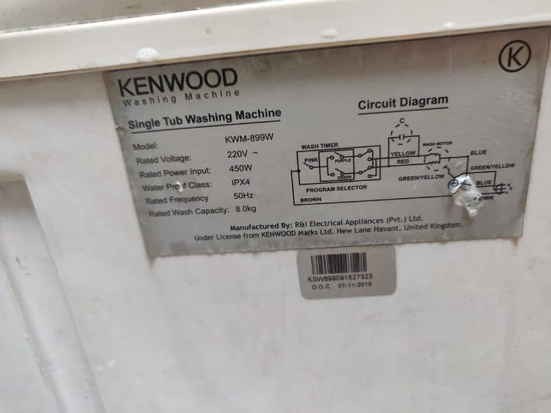 Kenwood 8KG Washing Machine 5