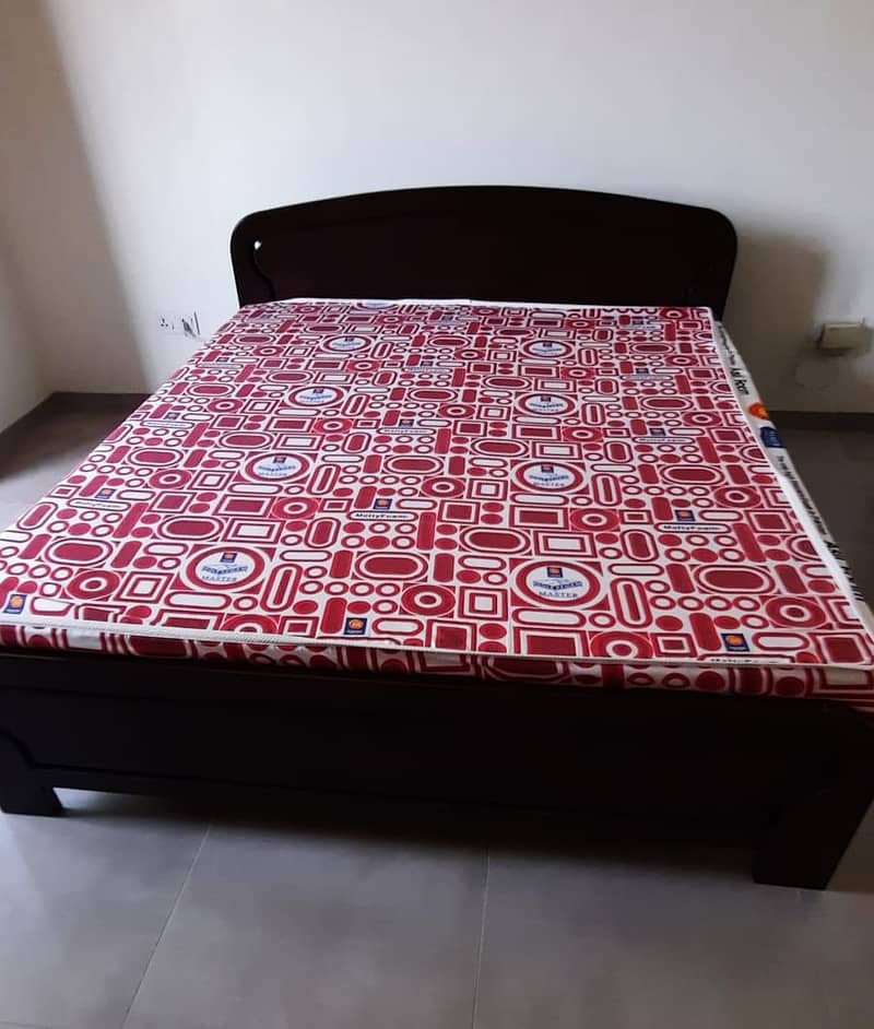 Wooden Bed with Mattress 3