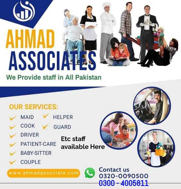 House maids , Maids , Baby Sitter , Chef , Cook , Patient Care ,Nurse 0