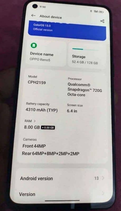 OPPO Reno 5 condition 10 by 10 2