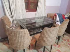 urgent sale dining table 6 chairs