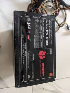 600W PCPOP GW-600SE Power Supply - High Performance, Dual +12V Rails