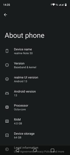 realme note 50 4 ram 64 rom