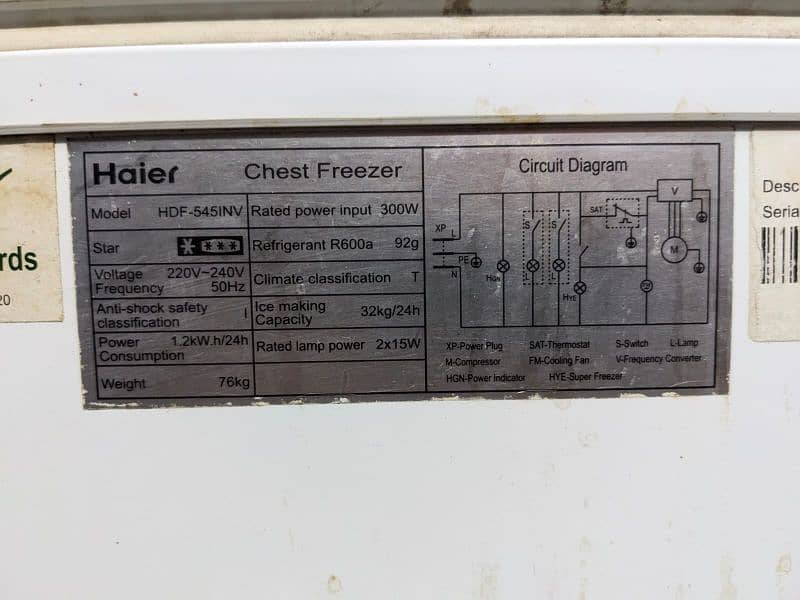 HAIER HDF 545 DEEP FREEZER INVERTER 5