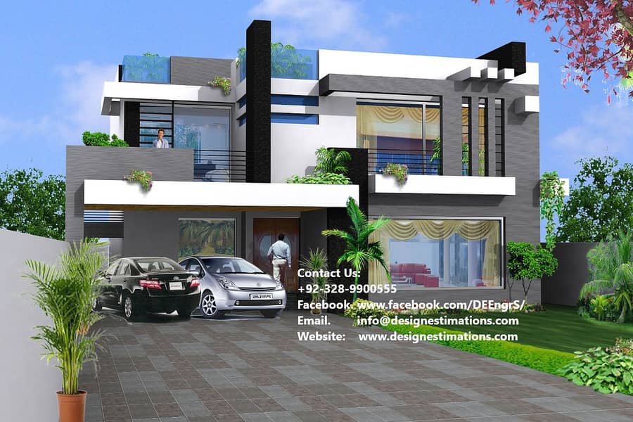 Architecture Design,House Design,Front Elevation,2d,3d,House map,Plan 7