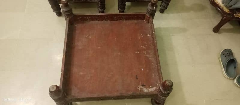 2 small table with glass and 1 big table frame without glass 2