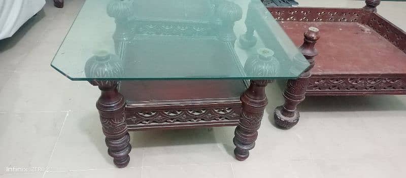 2 small table with glass and 1 big table frame without glass 3