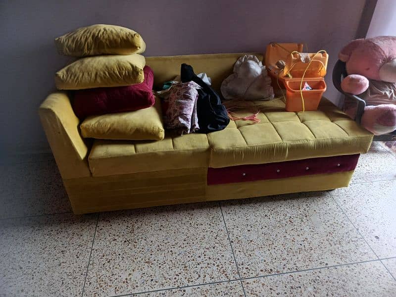 L-Shape Yellow Sofa In 2 Pc 1